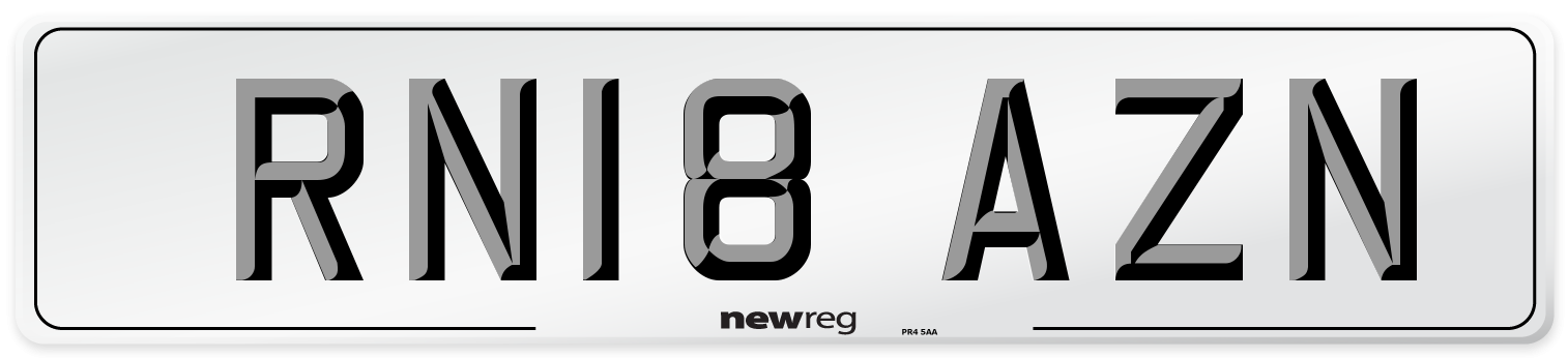 RN18 AZN Number Plate from New Reg